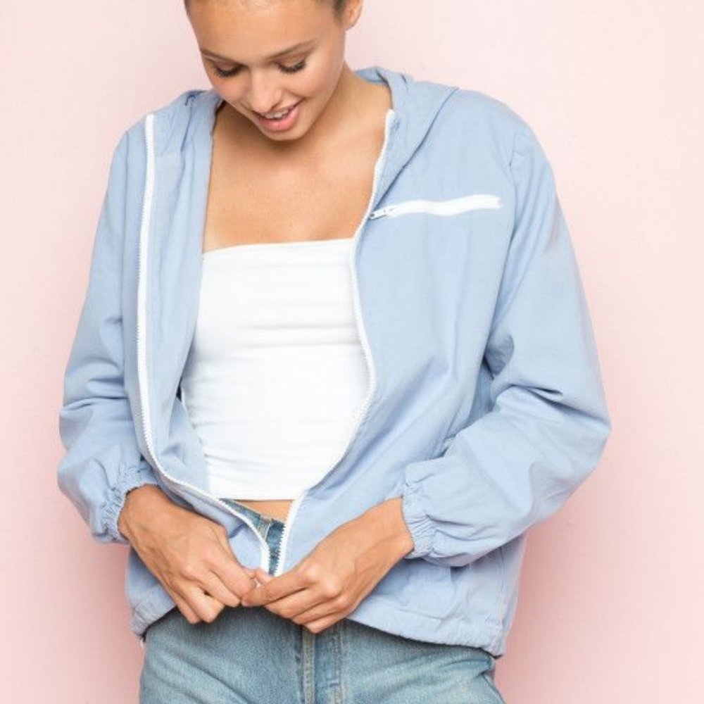 brandy melville blue Krissy windbreaker
